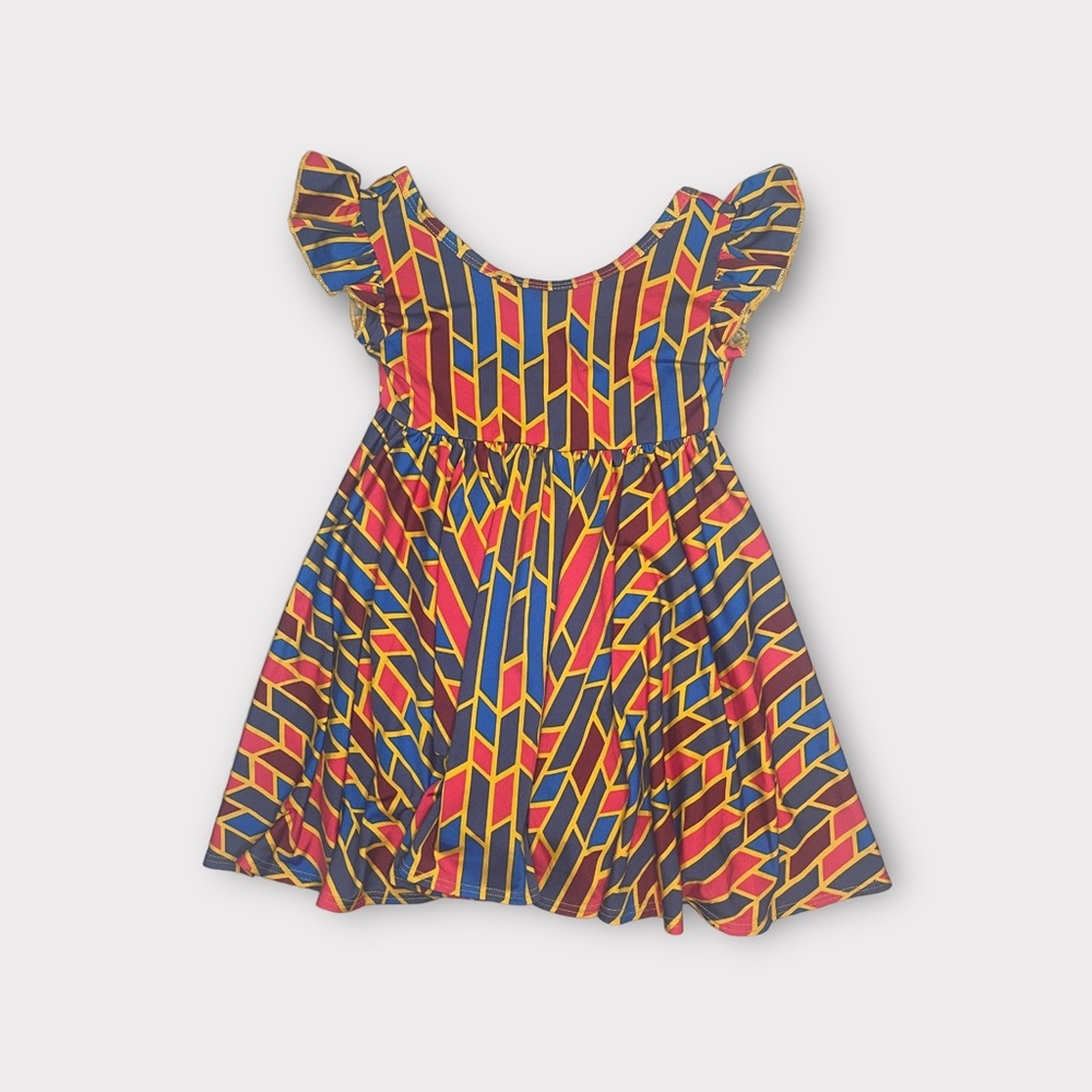 DotDotSmile Geo Shape Colorful Twirl Dress